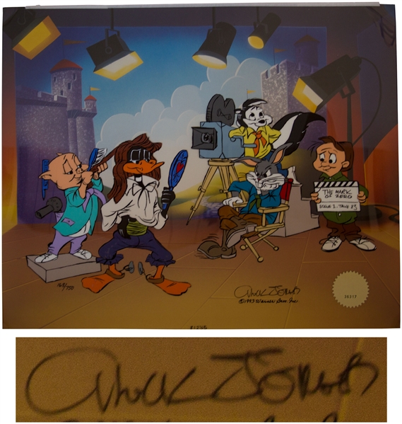Chuck Jones Signed Limited Edition Hand-Painted Cel of Bugs Bunny & the Looney Tunes Gang, ''Mark of Zero''